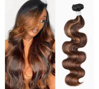 FUIBEJAE T1B-4/30# Onda Corporal 1 Paquete de Cabello Humano No Procesado Brasileño Virgen Remy Paquetes de Extensiones de Cabello Tejido Rápido para Mujeres Negras,30inch