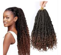 FUIBEJAE Trenzas de ganchillo Passion Twist para locs falsos de mariposa, 7 paquetes de pelo trenzado de ola de agua larga, extensiones de cabello bohemias, 13 hebras/paquete,1b/30,14inch