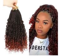 FUIBEJAE Trenzas de ganchillo Passion Twist para locs falsos de mariposa, 7 paquetes de pelo trenzado de ola de agua larga, extensiones de cabello bohemias, 13 hebras/paquete,1b/350,14inch