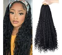 FUIBEJAE Trenzas de ganchillo Passion Twist para locs falsos de mariposa, 7 paquetes de pelo trenzado de ola de agua larga, extensiones de cabello bohemias, 13 hebras/paquete,#1b,10inch