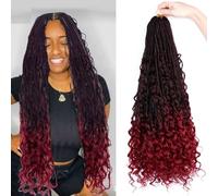 FUIBEJAE Trenzas de ganchillo Passion Twist para locs falsos de mariposa, 7 paquetes de pelo trenzado de ola de agua larga, extensiones de cabello bohemias, 13 hebras/paquete,1b/bug,24inch