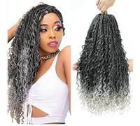 FUIBEJAE Trenzas de ganchillo Passion Twist para locs falsos de mariposa, 7 paquetes de pelo trenzado de ola de agua larga, extensiones de cabello bohemias, 13 hebras/paquete,1b/grey,30inch