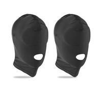 FUIPVGI 2 Máscaras con Capucha de Cobertura Completa Máscara Elástica Transpirable para Cabeza, Boca Abierta, Sin Ojos Máscara Facial para Adultos para Disfraz de Cosplay Fiesta Carnaval (negro)