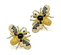 FUIPVGI 2 Piezas Abeja Broche, Broches para Ropa Mujer, Broche Mantilla, Insecto Animal Pin Insignia, Cristal Abeja Broche, para Diaria a Banquetes Fiestas Cumpleaños Boda Regalo (Amarillo)