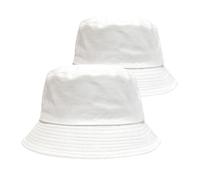 FUIPVGI 2 Piezas Blanco Sombrero del Pescador Plegable Sombrero de Cubo Verano,Bucket Hat Sombrero Pescador Sombrero de Sol de Verano,para Cámping Excursionismo Viaje Golf(Blanco)