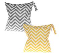 FUIPVGI 2 Piezas Bolsa para Ropa Mojada y Almacenamiento, 28×30 cm, para Pañales, Cosméticos, Tampones y Ropa Sucia (Gris + Amarillo)