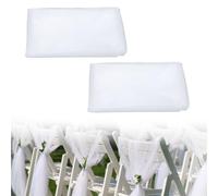 FUIPVGI 2 Piezas Organza Rollo 48 cm x 10 m Rollo de Tela de Tul Blanco Cinta Decoración Tela de Tul de Boda Decoración de mesa para DIY Falda de Tutú Artesanía decoración de Bodas (Blanco)