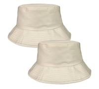 FUIPVGI 2 Piezas Sombrero del Pescador Sombreros Pescador Mujer Plegables Bucket Hat Gorro Pescador Sombrero de Cubo Sombrero de Sol de Playa para Excursionismo Cámping Viaje 55-58cm (Beige)