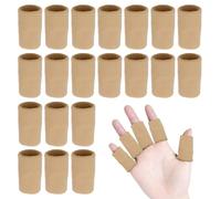 FUIPVGI 20 Piezas Protectores de Dedos Elásticos, Protector de Dedos Mano, Protector de Dedos de Compresión, Deportivos Protectores de Dedos, Fundas de Dedos para Artritis (Nude)