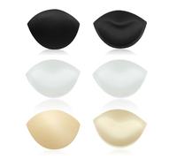 FUIPVGI 3 Pares Relleno Sujetador,Relleno Sujetador Push up,Almohadillas de Sujetador Extraíble Push-up Semicírculo Recomendabe Almohadilla de Empuje para Sujetador Deportivo Traje Baño (3 colores)