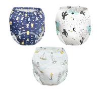 FUIPVGI 3 Piezas Bragas de Aprendizaje, Calzones de Entrenamiento para Bebé, Calzones de Entrenamiento Reutilizables para BebésBebé Ropa Interior para Niños (3 Colores)