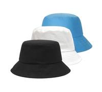 FUIPVGI 3 Piezas Sombrero Pescador,Sombrero de Cubo de Verano de 3 Colores,Protección Solar Gorra Pescador Plegables Senderismo para Unisex Viaje Deporte Al Aire Libre Senderismo Camping(3 PCS)