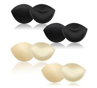FUIPVGI 4 Pares Relleno Sujetador Relleno Sujetador Push up,Almohadillas de Sujetador Extraíble Push-up Semicírculo Recomendabe Almohadilla de Empuje para Sujetador Deportivo Traje Baño (2 colores)