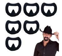 FUIPVGI 6 Piezas Barba de Cabra Falsa, Bigote de Mascarada Autoadhesivo, Cabello Falso en la Cara Accesorio de Disfraz de Mascarada de Gángster para Halloween, Cosplay, Fiestas de Mascarada (Negro)