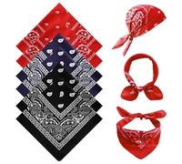 FUIPVGI 6 Piezas Pañuelos Cabeza Mujer Hombre, Bandanas Patrón de Paisley, Pañuelo Pirata con Diseño Único Estampado, Bandana de Moda y Deporte para Cuello Cabeza Muñeca Adultos y Niños