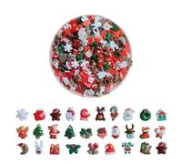 FUIPVGI - Adornos de Resina de Navidad Surtidos para Manualidades 50 Unidades, con diseños de árbol de Navidad, muñeco de Nieve y Campana, para elaboración de Adornos, Manualidades y álbum de