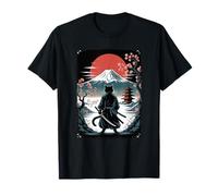 Fuji Mount Cat Japanese Art Sakura Sunrise by The Lake Camiseta