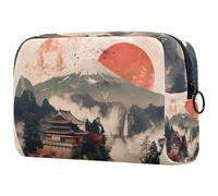 Fuji Mount Temple - Neceser para mujer, neceser de viaje, grande, bolsa organizadora con cremallera, multicolor, 18.5x7.5x13cm/7.3x3x5.1in, Neceser