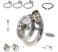 FUJIEYU 1 Palabra Plana de Acero Inoxidable Baloncesto Deportes Jaula Protectora con Anillo y cinturón y Silicona Tubo Hueco Trompeta Herramienta de Fitness,Silver/a/m