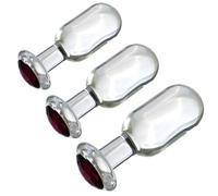 FUJIEYU Apariencia cilíndrica Mini Crystal Material Manual Equipo de masaje con base redonda Pull Bead Trumpet Massager,Clear/set