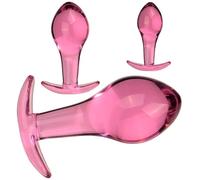 FUJIEYU Equipo de masaje de cristal mini/grande clásico con base curva suave dispositivo de masaje manual de vidrio,Pink/set