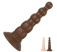 FUJIEYU Mini suave líquido silicona material manual de masaje herramienta con disco de succión de energía suave juguete de masaje,Marrón,18cm