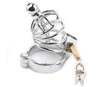 FUJIEYU Nuevo Accesorio Masculino de Metal con catéter de Metal con Jaula de Entrenamiento de Yoga Permeable al Grano,S