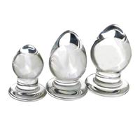 FUJIEYU Tire de la cuenta mini alta borosilicón vidrio material atrás masaje herramienta suave súper pequeño masajeador,Clear/set