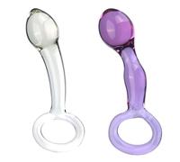 FUJIEYU Tire de la cuenta mini pequeño cristal de vidrio material manual masajeador con anillo de tracción suave equipo de masaje,Púrpura