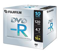 FUJIFILM 10 x DVD-R 4,7 GB (120 Minutos) de Almacenamiento de CD 16x Vivienda Media