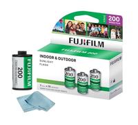 FUJIFILM 200 película negativa de color (película en rollo de 35 mm, 36 exposiciones, paquete de 3) + paño de limpieza de microfibra BLuebirdSales