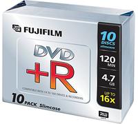 Fujifilm DVD+R 4.7GB 16x 10pk - DVD+RW vírgenes (4,7 GB, DVD+R, 120 min, -5-55 °C, 3-85%, Caja de CD)