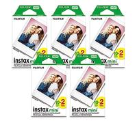 Fujifilm Instax Mini 100 Película para Fuji 7s 8 25 50s 90 300 Cámara instantánea, Share SP-1 Blanco, Paquete de 5