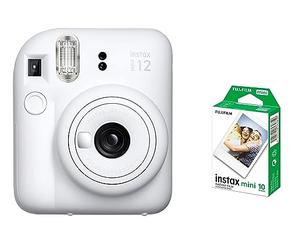 Fujifilm Instax Mini 12 Cámara instantánea - Blanco Arcilla + 1 Película