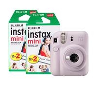 Fujifilm Instax Mini 12 - Cámara instantánea con Paquete de 40 películas de Disparo, Color Morado Lila