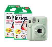 Fujifilm Instax Mini 12 - Cámara instantánea con Paquete de 40 películas de Disparo, Color Verde Menta