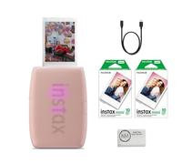 Fujifilm Instax Mini Link 3 - Impresora para smartphone | Película instantánea Instax Mini rosa | 20 exposiciones + paño de limpieza de microfibra (3 artículos)