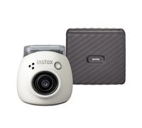 Fujifilm INSTAX PAL digital camera, Milky White + printer Link WIDE, Mocha Gray