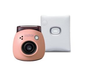 Fujifilm INSTAX PAL digital camera, Powder Pink + printer SQUARE Link, White