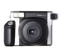Fujifilm Instax Wide 300 - Cámara analógica instantánea de formato ancho (lente retráctil, visor óptico, pantalla LCD), color negro y plata
