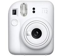 Kit camara fujifilm mini instax 12 color blanco arcilla + papel 10 fotos + 3 portara retratos