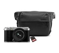 Fujifilm X-M5 + XC 15-45 mm f/3,5-5,6 OIS PZ + Peak Design Everyday Sling V2 3L + SanDisk 64 GB plata