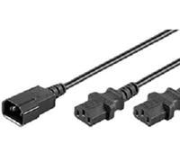 Fujitsu Microconnect 2 x C13/C14, 0,6 m - Cables de alimentación (0,6 m, acoplador C14, 2 x acoplador C13, Macho/Hembra, Recto, Recto, Negro)