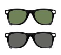 Fukaisu 2uds Clip Polarizado Compatible con RW4008 Gafas Inteligentes (Tamaño L 53-22), Juego Clips Lentes Fotocromáticas Accesorios Protección Ocular para Conducir Pescar Viajar (Negro, Verde)