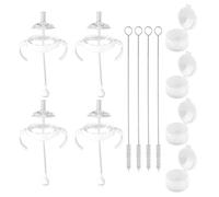 Fukaisu 4uds Juego Convertidor Vaso Pajita Biberones para Avent, Incluye Accesorios con Pajita con Peso Tetina Asa Cepillo de Limpieza y Caja Almacenamiento