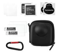 Fukaisu Estuche Rígido de Viaje con 2 Protectores Pantalla y Mosquetón, Color Negro de Piel Sintética Compatible con GoPro Max 2