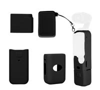 Fukaisu Funda Protectora de Silicona para Cámaras dji Osmo Pocket 3 y Xtra Muse, Antiarañazos Suave de Cuerpo Completo con Correa la Muñeca Ideal para Viajes y Videoblogs (Negro)