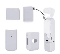 Fukaisu Funda Protectora de Silicona para Cámaras dji Osmo Pocket 3 y Xtra Muse, Antiarañazos Suave de Cuerpo Completo con Correa la Muñeca Ideal para Viajes y Videoblogs (Gris Plateado)