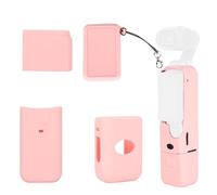 Fukaisu Funda Protectora de Silicona para Cámaras dji Osmo Pocket 3 y Xtra Muse, Antiarañazos Suave de Cuerpo Completo con Correa la Muñeca Ideal para Viajes y Videoblogs (Rosa)