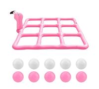 Fukaisu Set de Juego Piscina Flamenco para Adultos, Divertido Flotador Tres en Raya Piscina con 10 Pelotas a Prueba Fugas Juguetes Agua Inflables para Playa Fiesta de Verano Lago